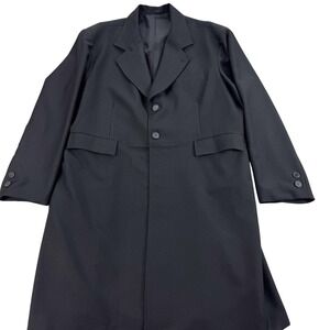 Wah Maker Coat Mens 52 Black Western Frontier Long Overcoat Cowboy Rodeo USA